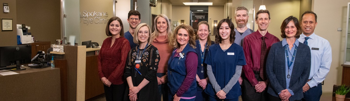 a group of eleven staff members spokane eye clinic